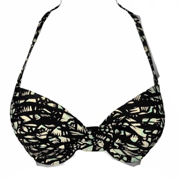 Sunseeker Swim Sunseeker Black White Pushup Bikini Top Size 6